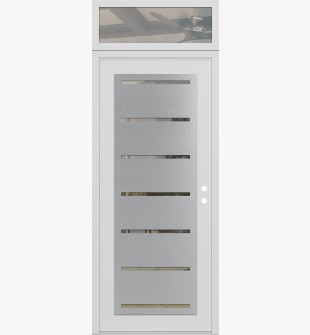 Diamond C11 36" x 96" white/white clear Glass Panel stainless steel LHI with Transom clear Glass