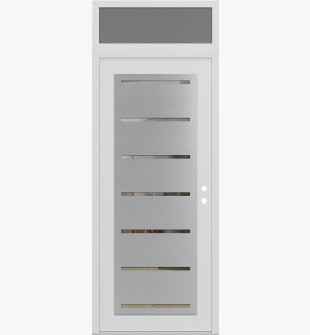 Diamond C11 36" x 96" white/white clear Glass Panel stainless steel LHI with Transom frosted Glass