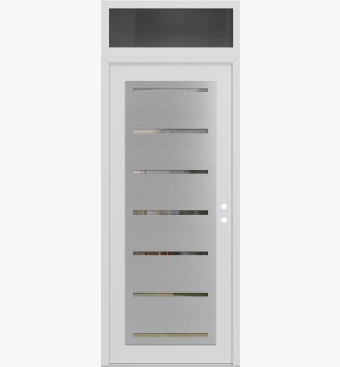 Diamond C11 36" x 96" white/white clear Glass Panel stainless steel LHI with Transom mirrored Glass