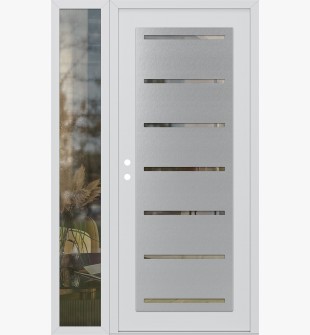 Diamond C11 50" x 80" white/white clear Glass Panel stainless steel RHI with Sidelite clear Glass