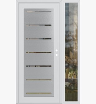 Diamond C11 50" x 80" white/white clear Glass Panel stainless steel LHI with Sidelite clear Glass