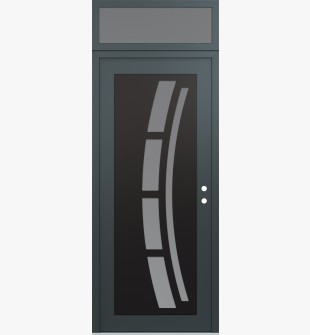 Diamond C12 36" x 96" anthracite/anthracite frosted Glass Panel black LHI with Transom frosted Glass