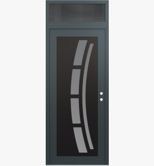 Diamond C12 36" x 96" anthracite/anthracite frosted Glass Panel black LHI with Transom mirrored Glass
