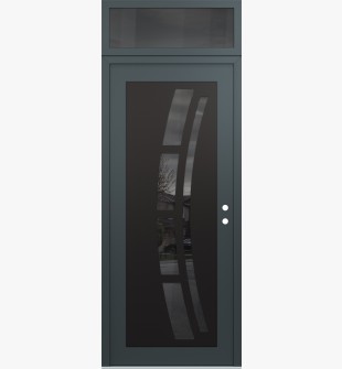 Diamond C12 36" x 96" anthracite/anthracite mirrored Glass Panel black LHI with Transom mirrored Glass