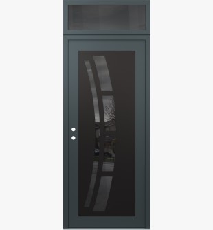 Diamond C12 36" x 96" anthracite/anthracite mirrored Glass Panel black RHI with Transom mirrored Glass