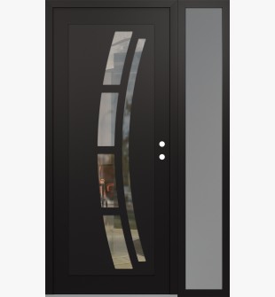 Diamond C12 52" x 80" black/black clear Glass Panel black LHI with Sidelite frosted Glass