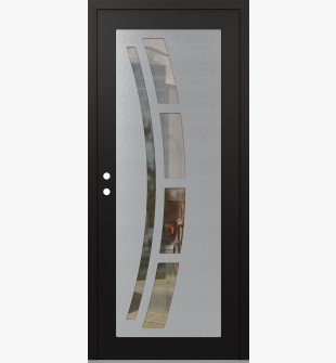 Diamond C12 36" x 80" black/black clear Glass Panel stainless steel RHI