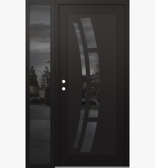 Diamond C12 50" x 80" black/black mirrored Glass Panel black RHI with Sidelite mirrored Glass