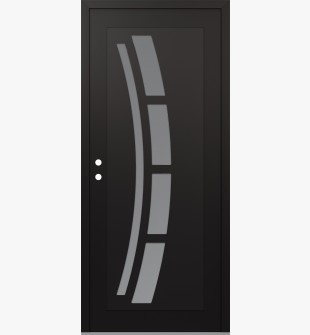 Diamond C12 36" x 80" black/white frosted Glass Panel black RHI