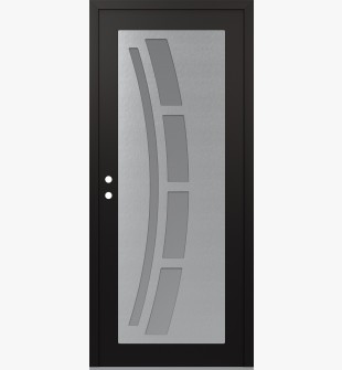 Diamond C12 36" x 80" black/white frosted Glass Panel stainless steel RHI