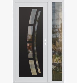 Diamond C12 52" x 80" white/white clear Glass Panel black LHI with Sidelite clear Glass