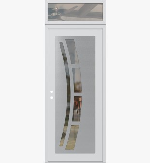 Diamond C12 36" x 96" white/white clear Glass Panel stainless steel RHI with Transom clear Glass