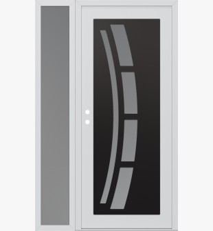 Diamond C12 50" x 80" white/white frosted Glass Panel black RHI with Sidelite frosted Glass