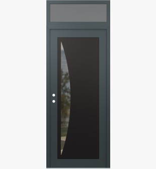 Diamond C13 36" x 96" anthracite/anthracite clear Glass Panel black RHI with Transom frosted Glass