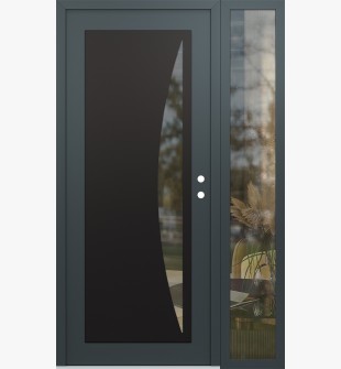 Diamond C13 52" x 80" anthracite/anthracite clear Glass Panel black LHI with Sidelite clear Glass