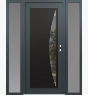 Diamond C13 60" x 80" anthracite/anthracite clear Glass Panel black LHI with 2 Sidelites frosted Glass