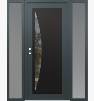Diamond C13 68" x 80" anthracite/anthracite clear Glass Panel black RHI with 2 Sidelites frosted Glass