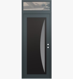 Diamond C13 36" x 96" anthracite/anthracite frosted Glass Panel black LHI with Transom clear Glass