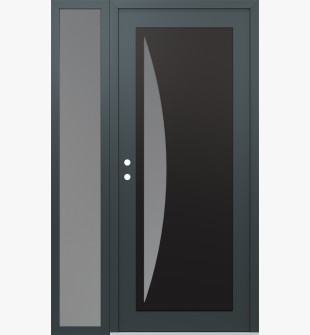 Diamond C13 50" x 80" anthracite/anthracite frosted Glass Panel black RHI with Sidelite frosted Glass