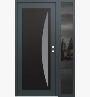 Diamond C13 50" x 80" anthracite/anthracite frosted Glass Panel black LHI with Sidelite mirrored Glass
