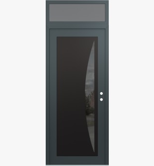 Diamond C13 36" x 96" anthracite/anthracite mirrored Glass Panel black LHI with Transom frosted Glass