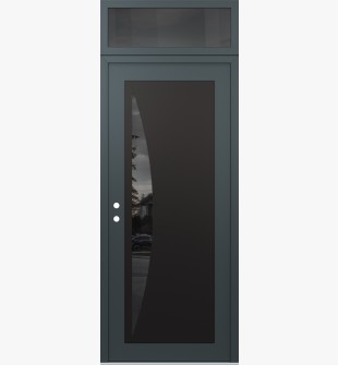 Diamond C13 36" x 96" anthracite/anthracite mirrored Glass Panel black RHI with Transom mirrored Glass