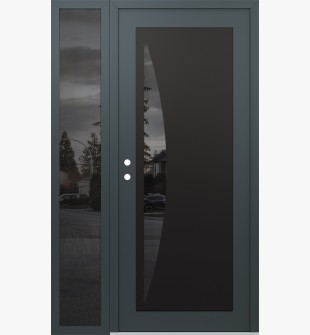 Diamond C13 48" x 80" anthracite/anthracite mirrored Glass Panel black RHI with Sidelite mirrored Glass