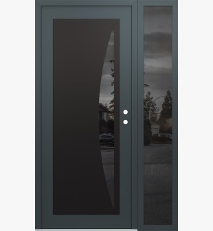Diamond C13 52" x 80" anthracite/anthracite mirrored Glass Panel black LHI with Sidelite mirrored Glass