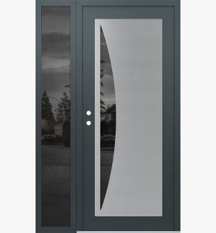 Diamond C13 48" x 80" anthracite/anthracite mirrored Glass Panel stainless steel RHI with Sidelite mirrored Glass