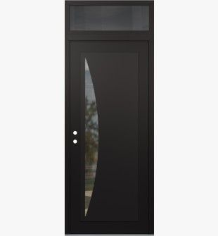 Diamond C13 36" x 96" black/black clear Glass Panel black RHI with Transom mirrored Glass
