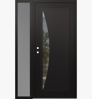 Diamond C13 50" x 80" black/black clear Glass Panel black RHI with Sidelite frosted Glass