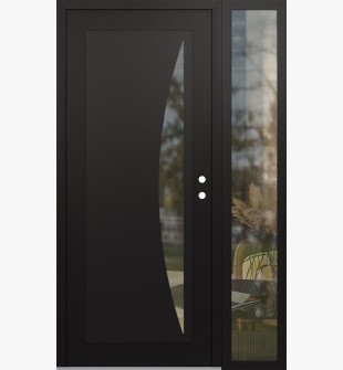Diamond C13 50" x 80" black/black clear Glass Panel black LHI with Sidelite clear Glass
