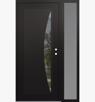 Diamond C13 48" x 80" black/black clear Glass Panel black LHI with Sidelite frosted Glass