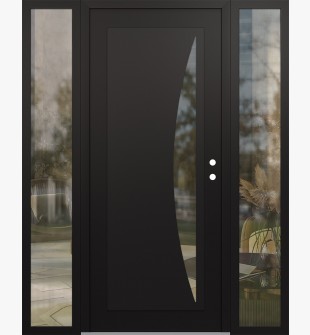 Diamond C13 60" x 80" black/black clear Glass Panel black LHI with 2 Sidelites clear Glass