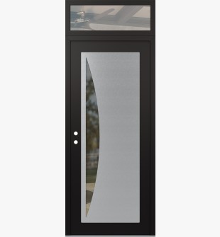 Diamond C13 36" x 96" black/black clear Glass Panel stainless steel RHI with Transom clear Glass