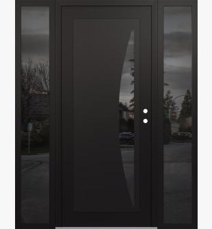Diamond C13 68" x 80" black/black mirrored Glass Panel black LHI with 2 Sidelites mirrored Glass