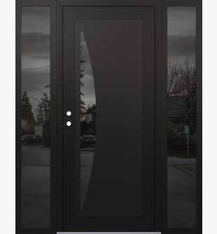 Diamond C13 64" x 80" black/black mirrored Glass Panel black RHI with 2 Sidelites mirrored Glass