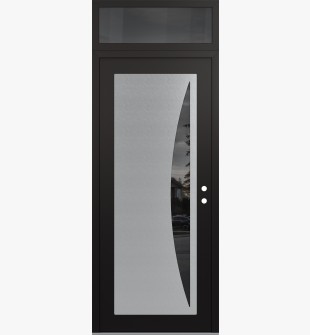 Diamond C13 36" x 96" black/black mirrored Glass Panel stainless steel LHI with Transom mirrored Glass