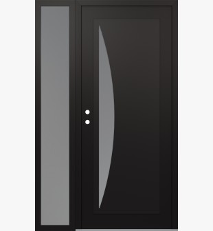 Diamond C13 50" x 80" black/white frosted Glass Panel black RHI with Sidelite frosted Glass