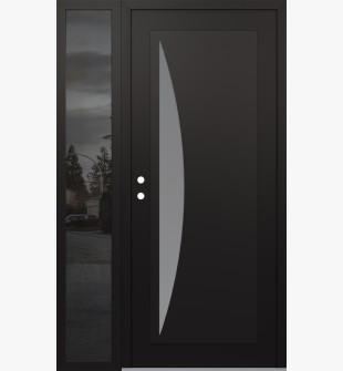 Diamond C13 52" x 80" black/white frosted Glass Panel black RHI with Sidelite mirrored Glass