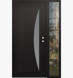 Diamond C13 50" x 80" black/white frosted Glass Panel black LHI with Sidelite clear Glass