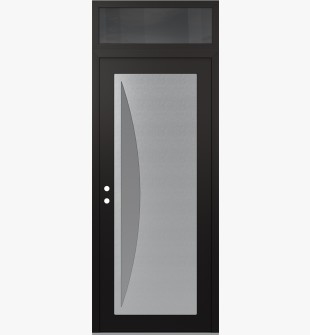 Diamond C13 36" x 96" black/white frosted Glass Panel stainless steel RHI with Transom mirrored Glass