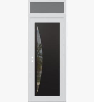 Diamond C13 36" x 96" white/white clear Glass Panel black RHI with Transom frosted Glass