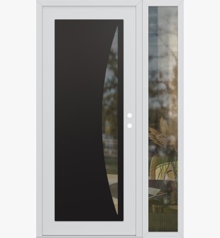 Diamond C13 48" x 80" white/white clear Glass Panel black LHI with Sidelite clear Glass