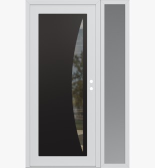 Diamond C13 52" x 80" white/white clear Glass Panel black LHI with Sidelite frosted Glass