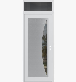 Diamond C13 36" x 96" white/white clear Glass Panel stainless steel LHI with Transom mirrored Glass