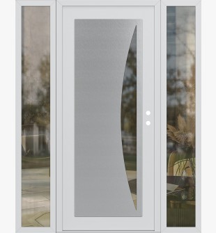 Diamond C13 68" x 80" white/white clear Glass Panel stainless steel LHI with 2 Sidelites clear Glass