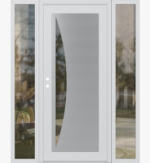 Diamond C13 60" x 80" white/white clear Glass Panel stainless steel RHI with 2 Sidelites clear Glass