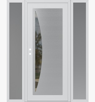 Diamond C13 64" x 80" white/white clear Glass Panel stainless steel RHI with 2 Sidelites frosted Glass