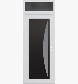 Diamond C13 36" x 96" white/white frosted Glass Panel black LHI with Transom mirrored Glass